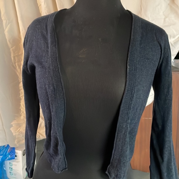 Navy cardigan organic cotton - Picture 2 of 4